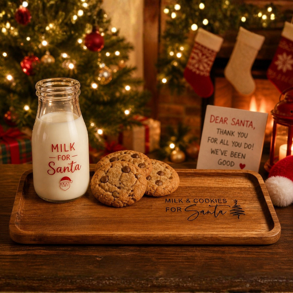 Milk and Cookies for Santa Tray