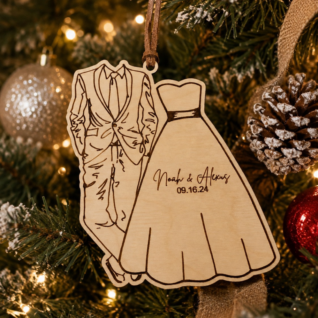 Personalized Bride and Groom Wedding Ornament