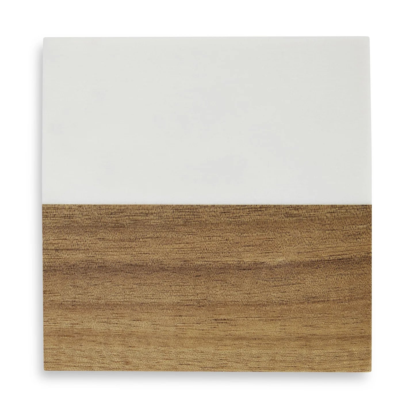 Marble and Wood Coaster Set