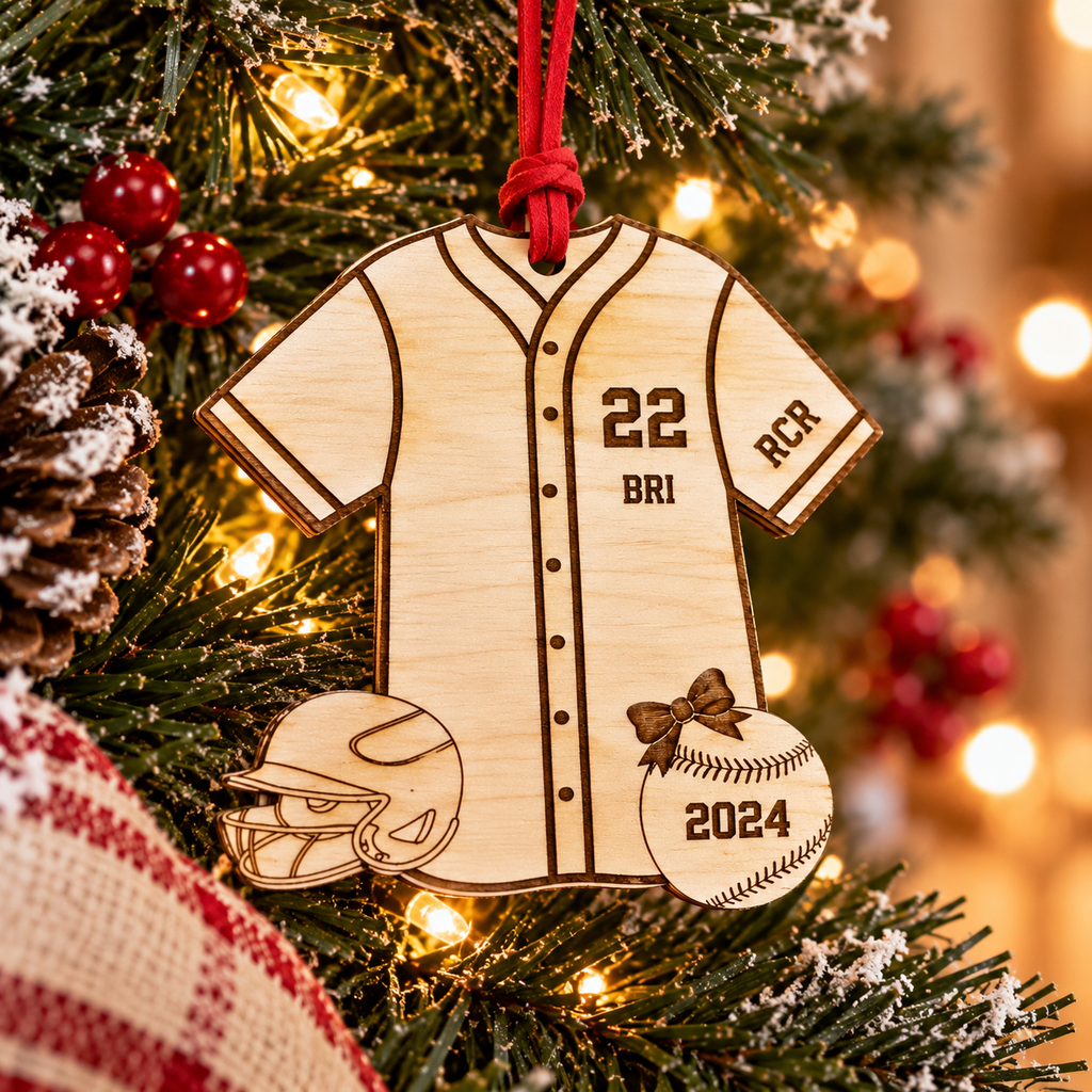Baseball Jersey with Helmet & Ball Ornament